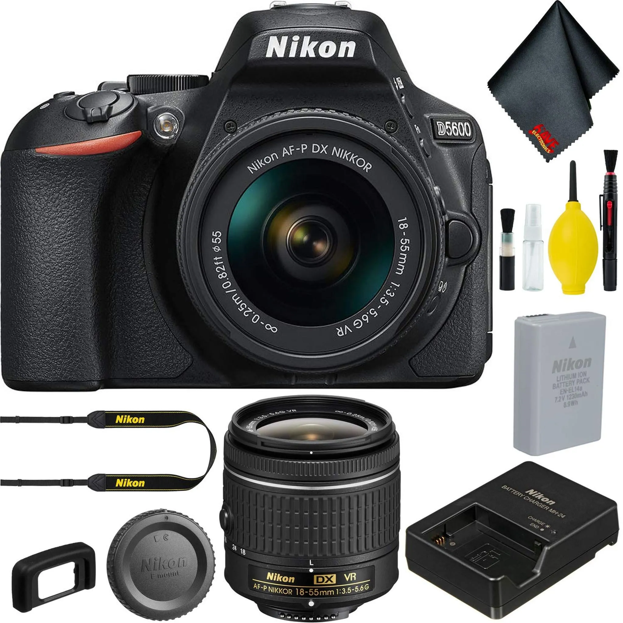 Nikon D5600 DSLR Camera with 18-55mm Lens Basic Bundle