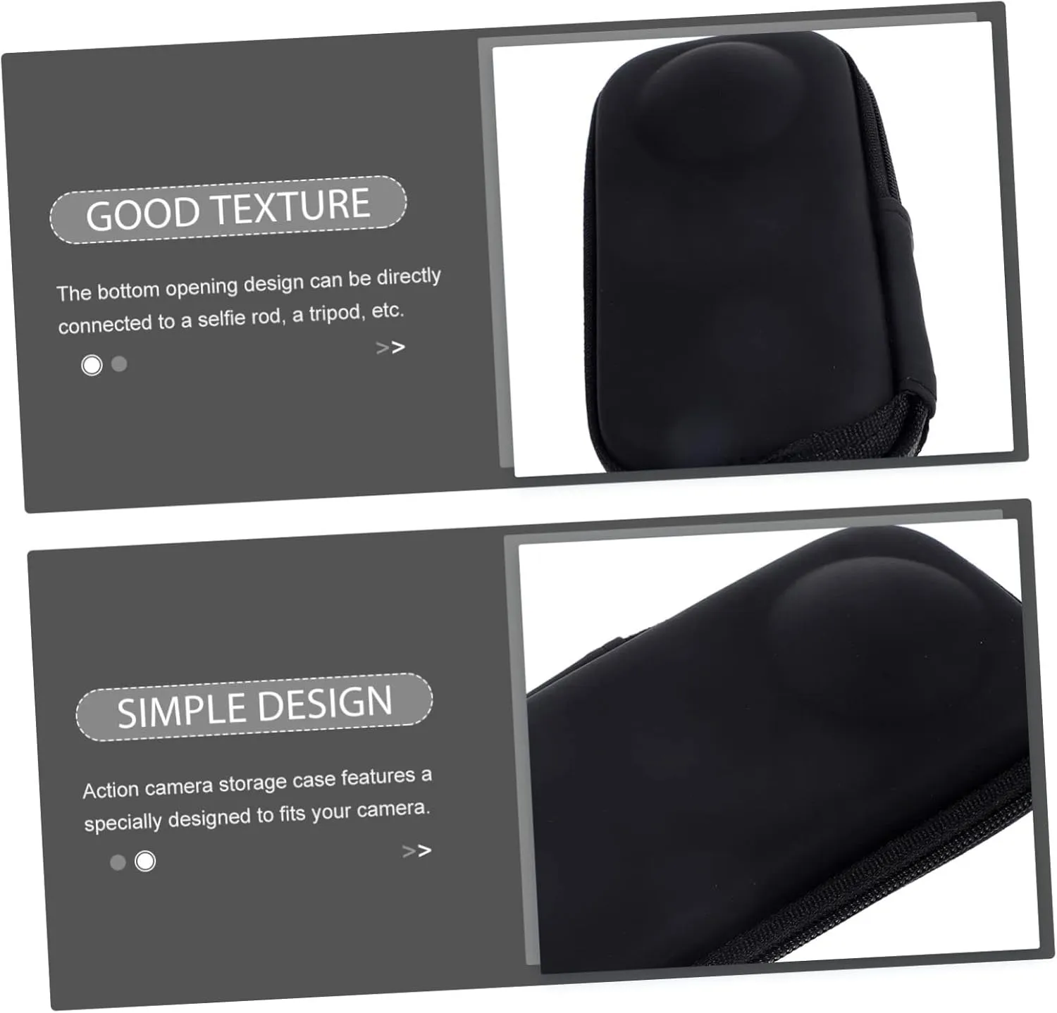 NUOBESTY Portable Action Camera Carrying Case for One X Compact PU Storage Bag with Zippered Closure for Photographers and Videographers the Go