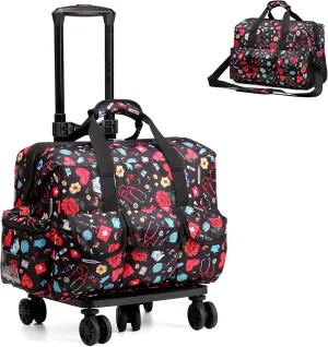 Nurse Rolling Medical Duffle Bag Work Nursing School College Student Must Have Clinical Home Health Cna Nr Gifts Carry On Bag with Wheels Doctor Emt Ems Healthcare Equipment Homecare Physician (Nurse)