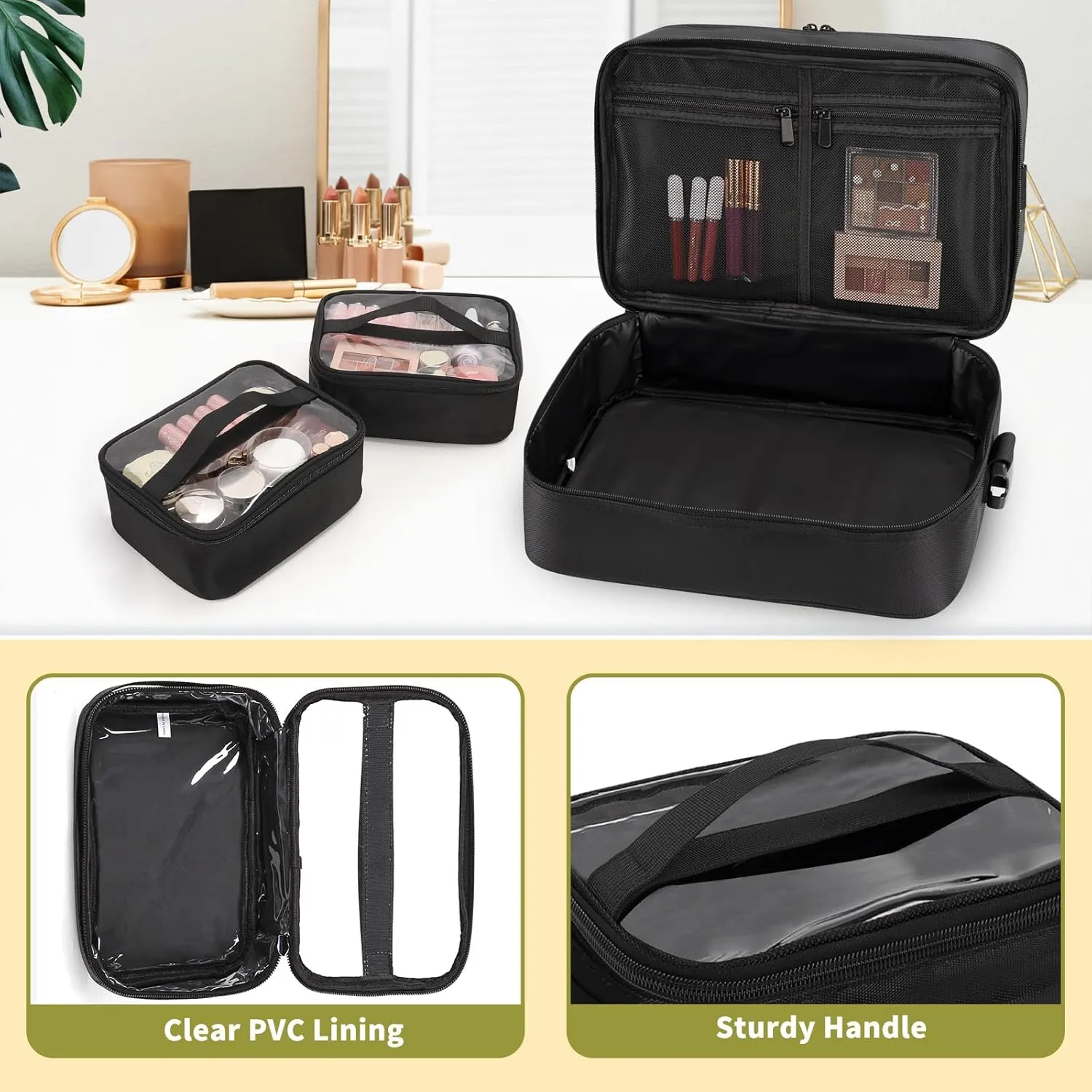OCHEAL Hairstylist Traveling Case with a Large Makeup Travel Bag for Hairstylist, Hairdresser Bag with Detachable Pouch,360° Rotatable Wheelsfor Hairdressing Tool Organizer