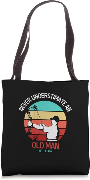 Old man bent of professional archers Tote Bag