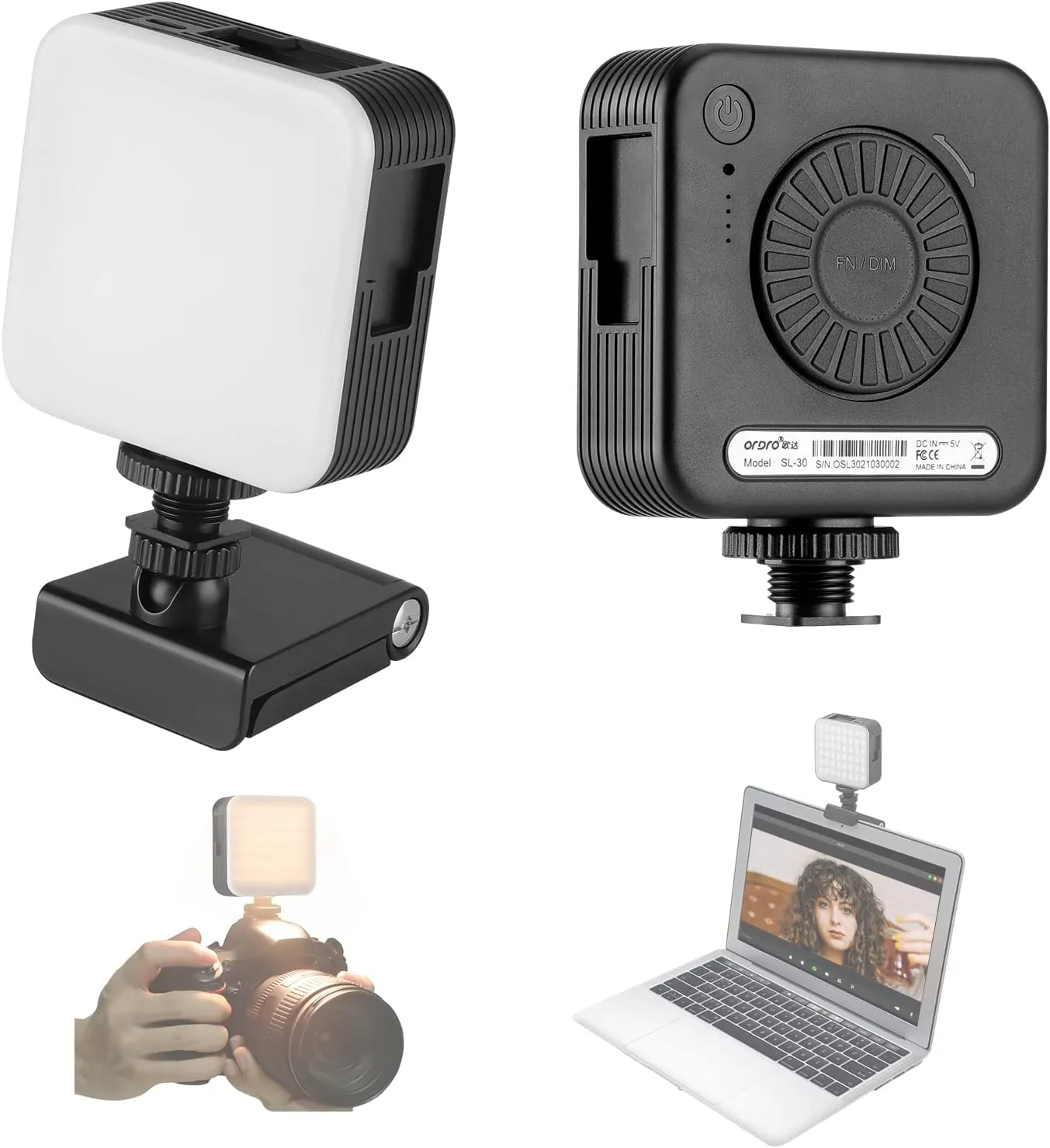 ORDRO Video Conference Lighting Kit, 2700K-6500K Dimmable, CRI 95 , 96 LED Beads Light with Clip for Conferencing Video Camera Lights w 3 Cold Shoe for Filming Remote Working Zoom Call Live Streaming