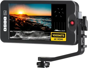 Osee T5  5.5 Inch 1000nits Camera Monitor, Customizable False Color Field Monitor, HDR 4K HDMI Input 8 MySets Preview Workflow DSLR Monitor, Peaking Focus Assist, 3D Lut (Battery Not Included)