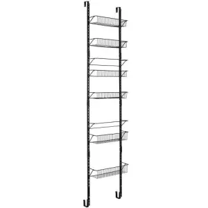 Over the Door Pantry Organizer Rack with Adjustable Door Hook and 6 Basket - Col