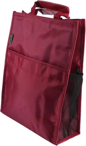 Oxford Portable Handheld Document Organizer Bag with Zipper Closure Capacity Red Tutorial Tote for Students for School Picnics