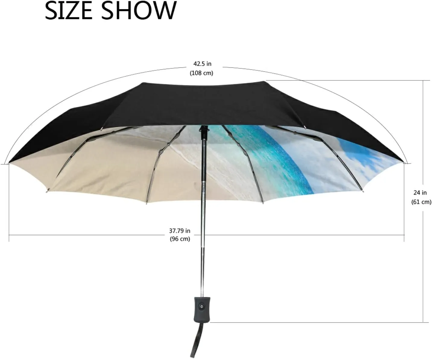 Oyihfvs Automatic Windproof Waterproof Umbrella, Folding Umbrella Reinforced Portable Automatic Compact Anti-UV Sun rain Auto Open/Close