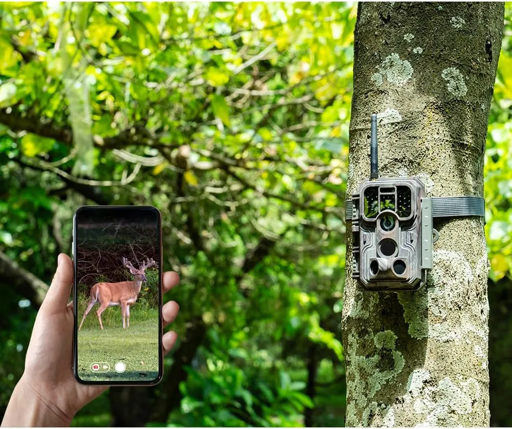P200 Trail Camera WiFi Bluetooth, Game Camera with 48MP 1296p, 100ft Night Vision, Cell Phone App, Fast 0.1s Trigger Speed Motion Activated, Waterproof
