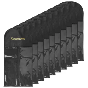 Pack of 10 Hair Extensions Storage Bag Wig Carrier Holder Case Dustproof Pouch Beauty Hair Salon Organizer for Daily Use & Travel (Black with Sanmum)