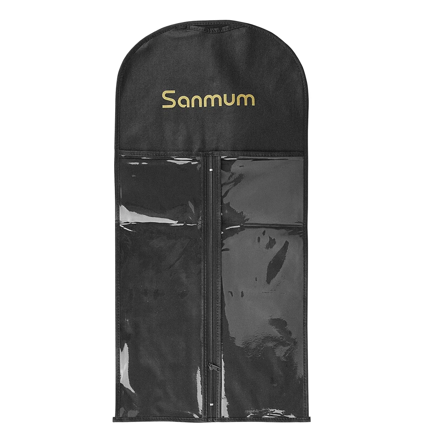 Pack of 10 Hair Extensions Storage Bag Wig Carrier Holder Case Dustproof Pouch Beauty Hair Salon Organizer for Daily Use & Travel (Black with Sanmum)