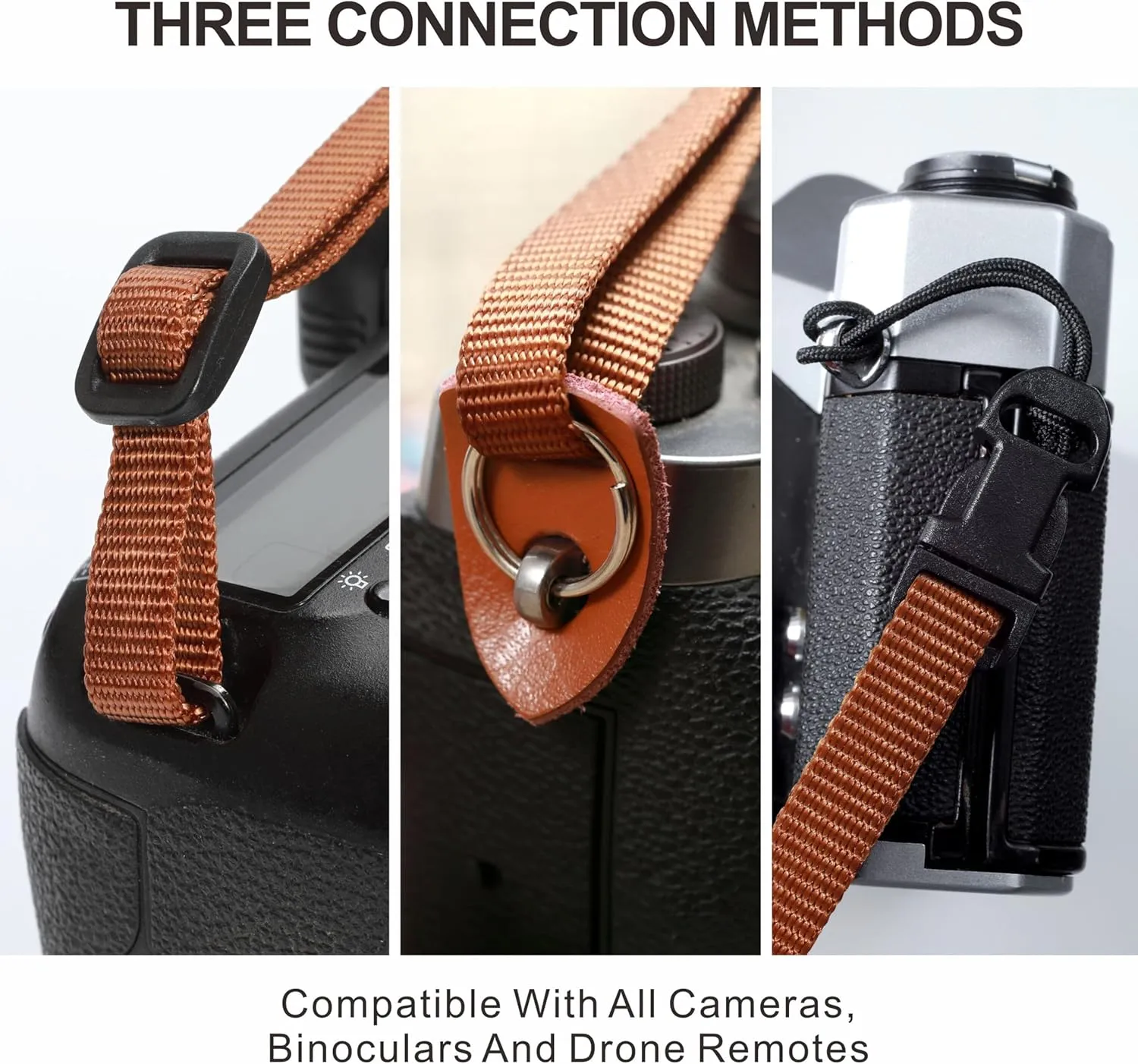 Padwa Lifestyle Camera Strap - 2" Full Grain Leather Ends Camera Straps for Photographers, Vintage Embroidered Cotton Weave Soft Suede Fabric Padded Strap Quick Release fits All Cameras
