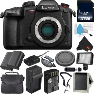 Panasonic Lumix DC-GH5S Mirrorless Micro Four Thirds Digital Camera International Version   Battery for Panasonic DMW-BLF19   128GB Class 10 Memory Card Bundle