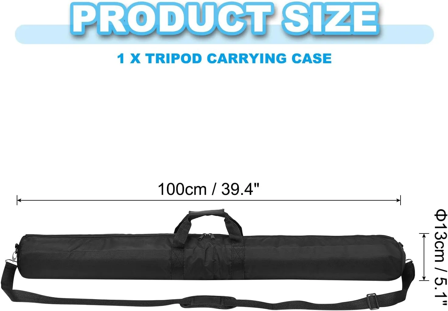 PATIKIL Tripod Carrying Case, 39.4" x 5.1" Heavy Duty Nylon Padded Tripod Bag with Adjustable Shoulder Straps and Handles for Light Stands Umbrellas Tripods Mic Speaker Stand, Black