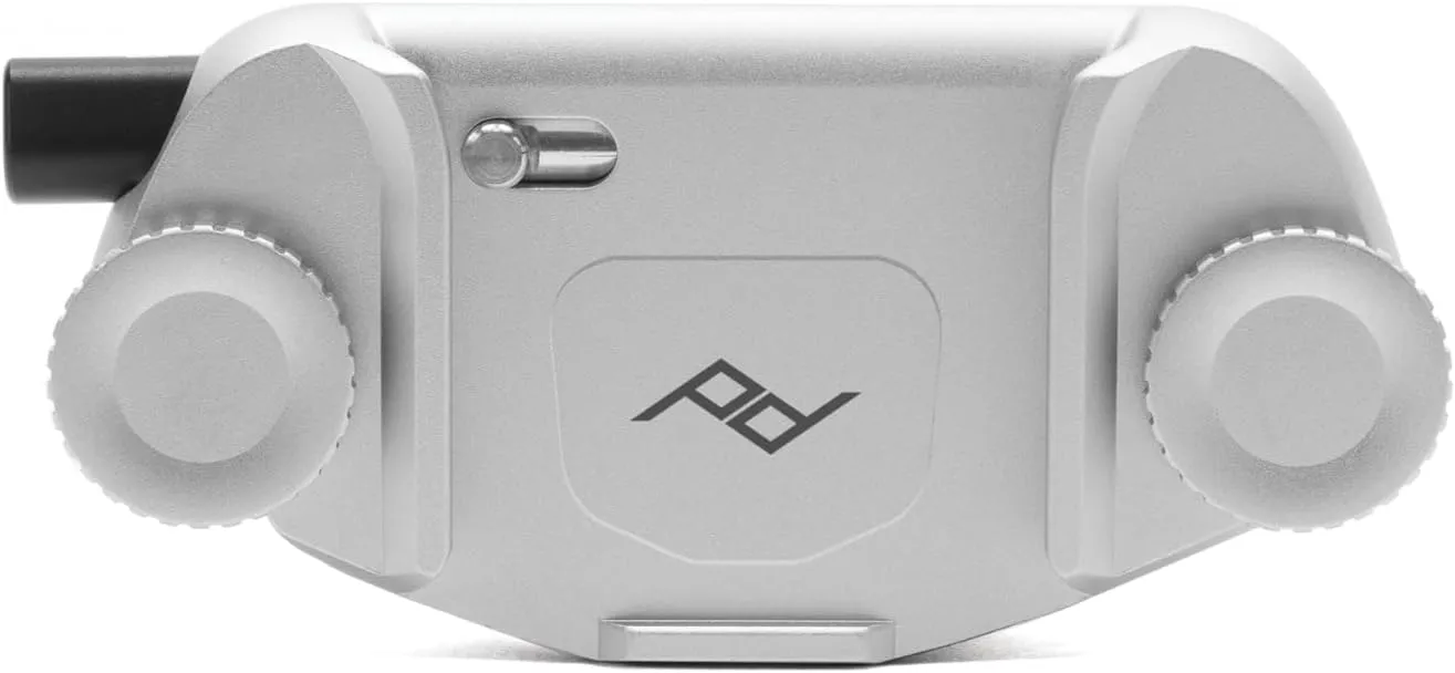 Peak Design Capture Camera Clip V3, Silver with Plate, Holds DSLR, Compact and Point and Shoot Bodies, Secure, Stable and Accessible, Attaches to Straps and Belts, Quick Release, 200 lb Capacity