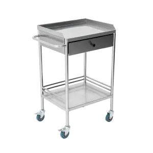 Pearington 2-Tier Rolling Medical and Lab Storage Cart, Large Capacity Portable Cart with Sealed Top and Silent Wheels for Lab, Clinic, Salon, and More, 15.75'' L x 19.65'' W