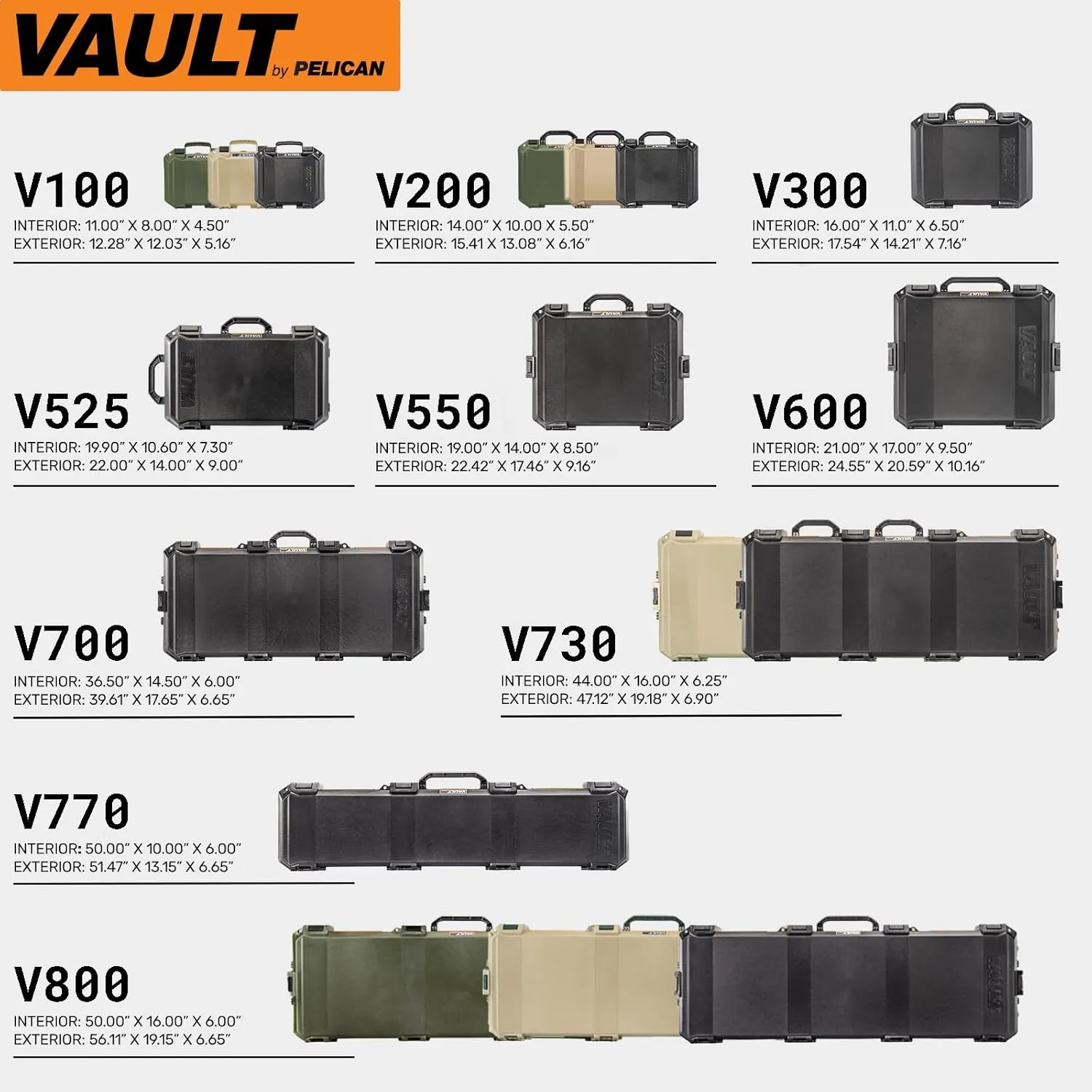 Pelican Vault V550 Hard Case (Camera, Pistol, Gear, Equipment)