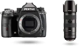Pentax K-3 Mark III Flagship APS-C Black Camera Bodyviewfinder with 100% FOV with HD PENTAX-D FA 70-210mm F4ED SDM WR: Telephoto Zoom Lens for DSLR Cameras High-Performance
