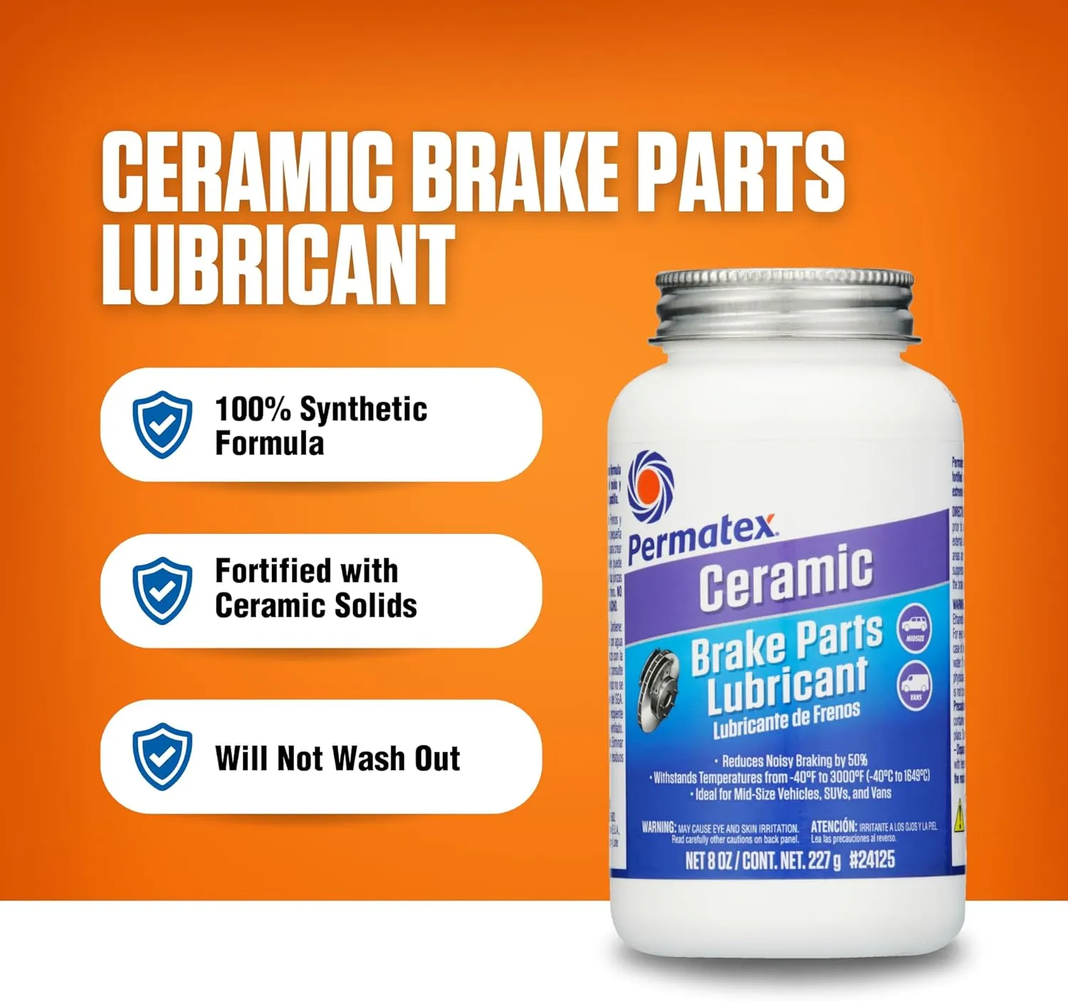 Permatex 24125 Ceramic Extreme Brake Parts Lubricant, 8 oz., Pack of 1