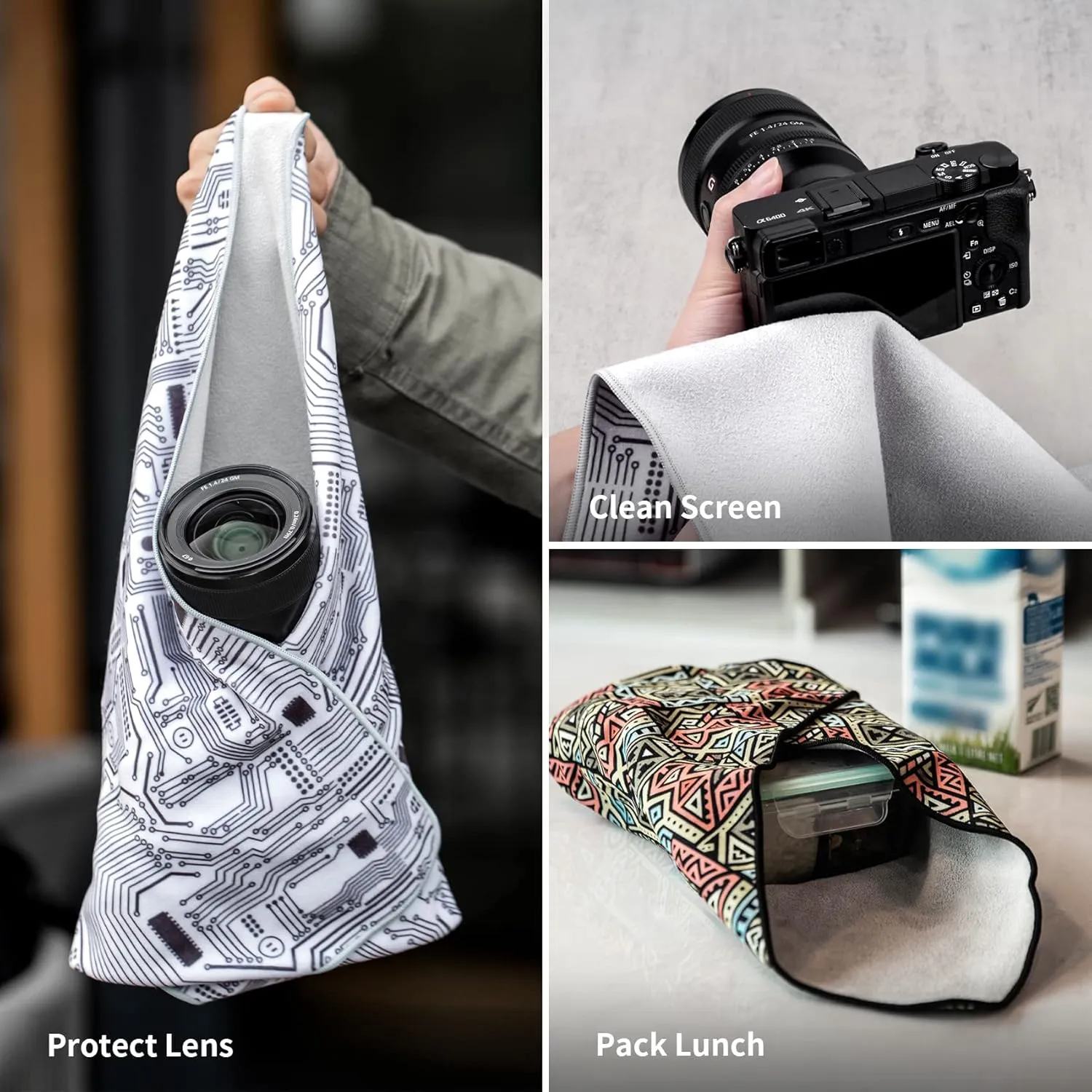 PGYTECH Protective Wrap, Anti-scratch Lens Camera Wrap, Lens protector, Magic Self-Adhesive Cloth Protective Camera Wrapper for DSLR/Camera Lens/Phone/Accessories