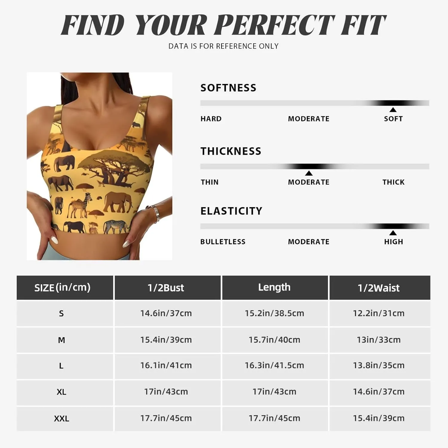 PHAYAH African Grassland Animals Sports Bras For Women, Seamless Comfortable Yoga Bra U-Shaped Yoga Removable Pads