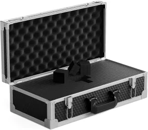 Phenyx Pro Equipment Storage Case, Carrying Case with Customizable Pre-Diced Foam, Aluminum Alloy Frame, Perfect for Wireless Microphone Systems (PCSE-L)