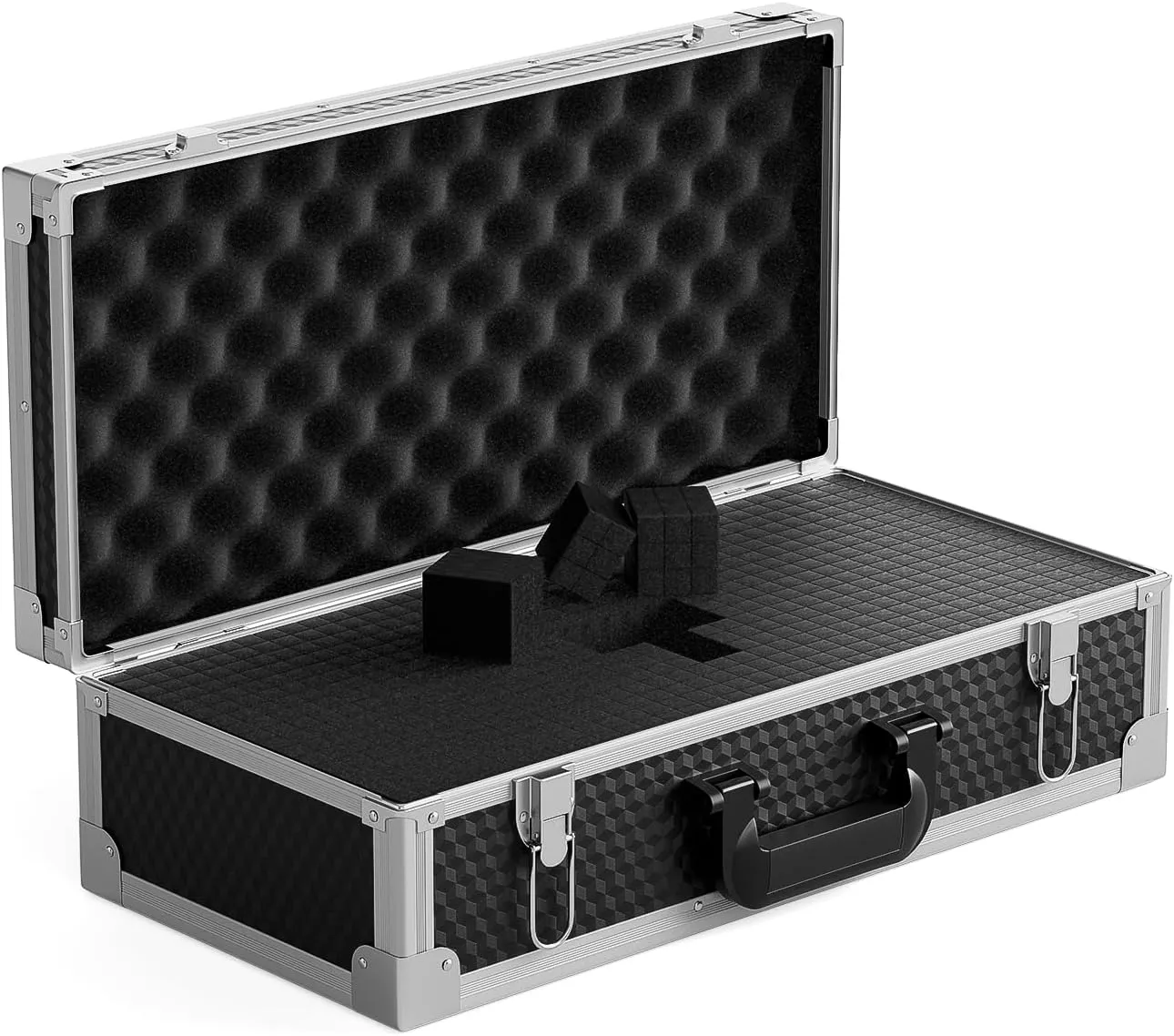 Phenyx Pro Equipment Storage Case, Carrying Case with Customizable Pre-Diced Foam, Aluminum Alloy Frame, Perfect for Wireless Microphone Systems (PCSE-L)