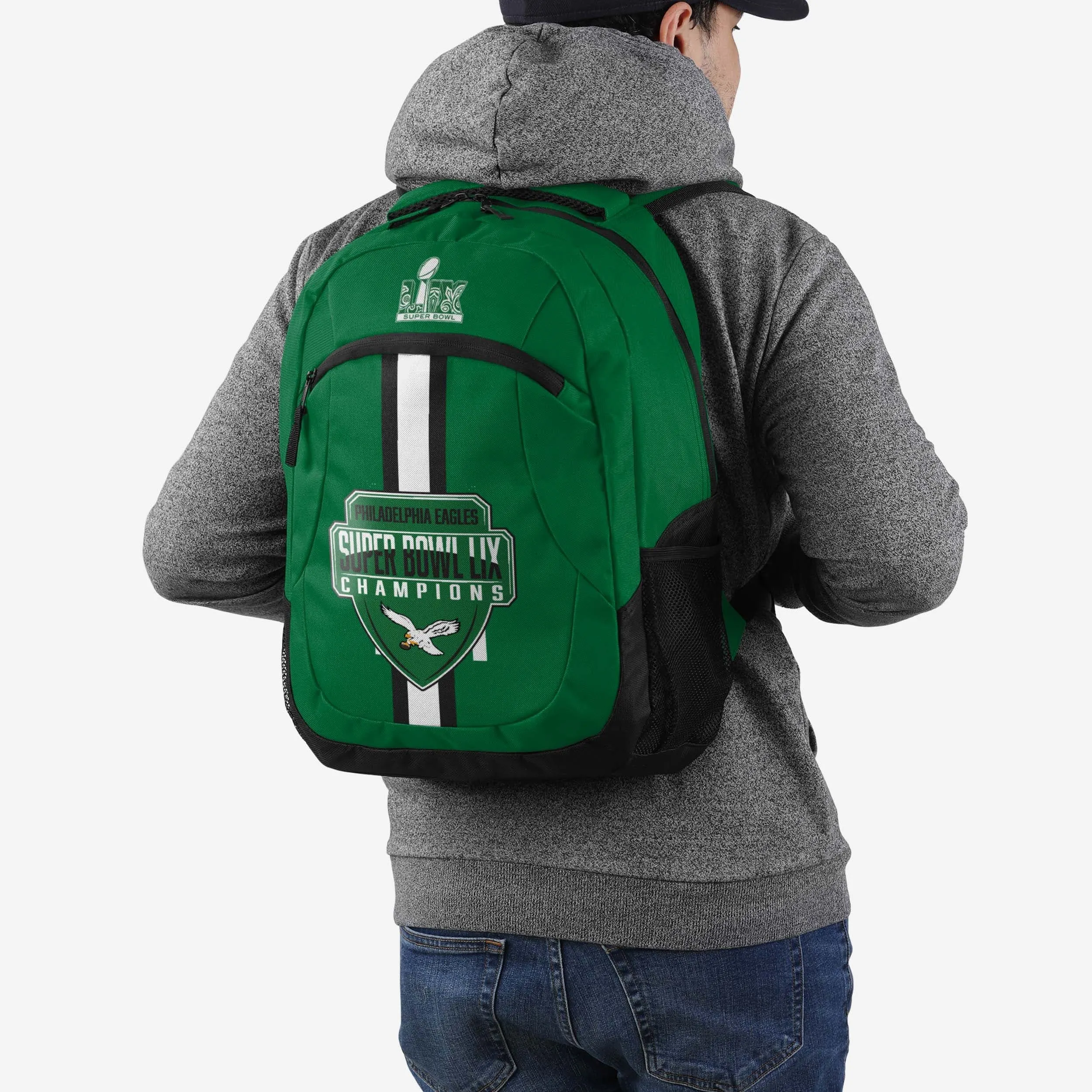 Philadelphia Eagles Super Bowl LIX Champions Kelly Green Action Backpack