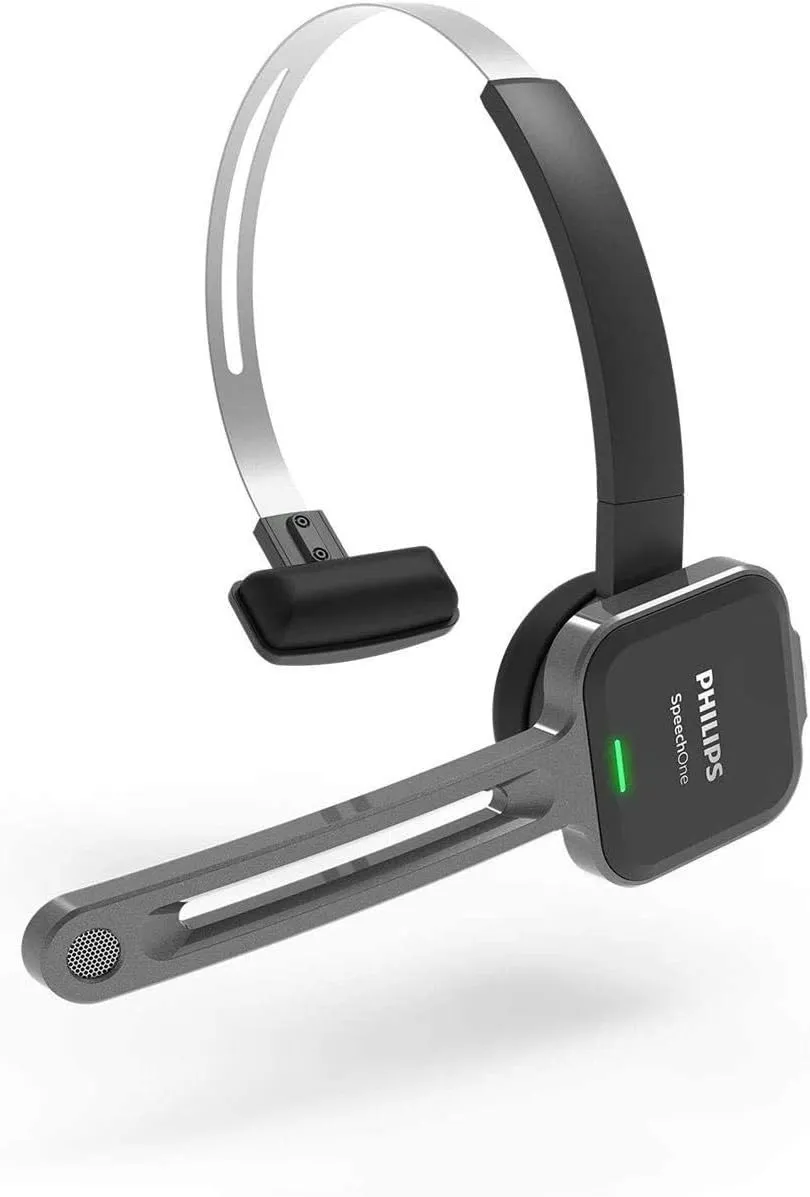 PHILIPS SpeechOne Wireless Dictation Headset with Docking Station and Status Light