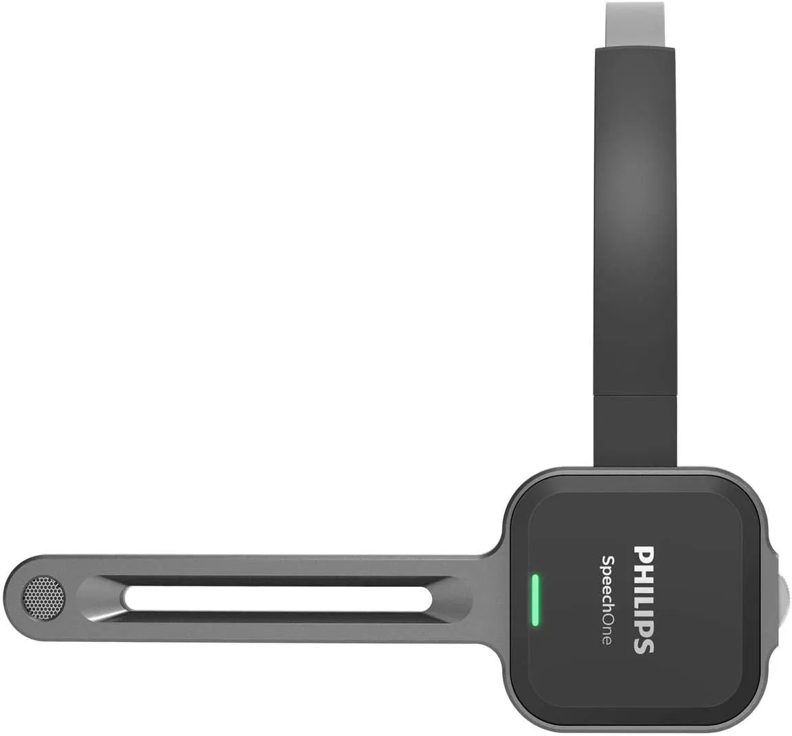 PHILIPS SpeechOne Wireless Dictation Headset with Docking Station and Status Light