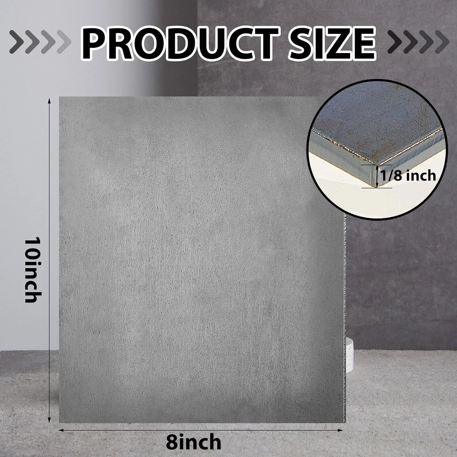 Photect 1 Pcs 1/8'' x 8'' x 10'' Hot Rolled Steel Plate A36 Stainless Steel Sheet Weldable