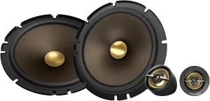 Pioneer A-Series MAX TS-A653CH, 2-Way Component Car Audio Speakers, Full Range, Clear Sound Quality, Easy Installation and Enhanced Bass Response, Full Gold Colored 6.5” Round Speakers