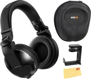 Pioneer DJ HDJ-X10 Flagship Over-Ear DJ Headphones - Black Bundle with Case, Stand, and Austin Bazaar Polishing Cloth