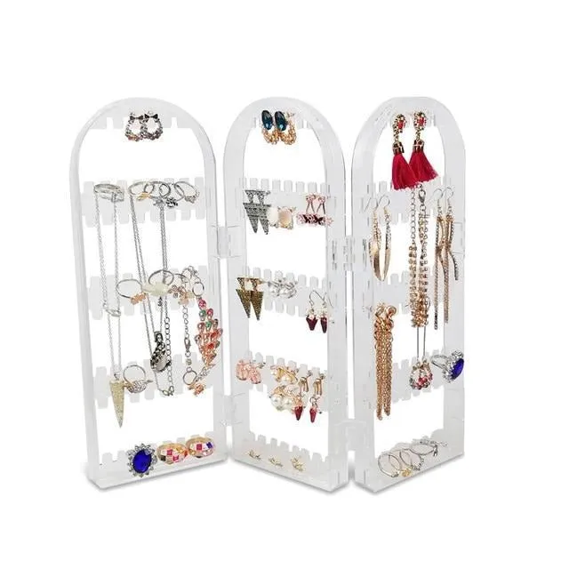 Plastic Clear Studs  Earring Jewelry Display Rack Stand Holder