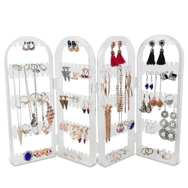 Plastic Clear Studs  Earring Jewelry Display Rack Stand Holder