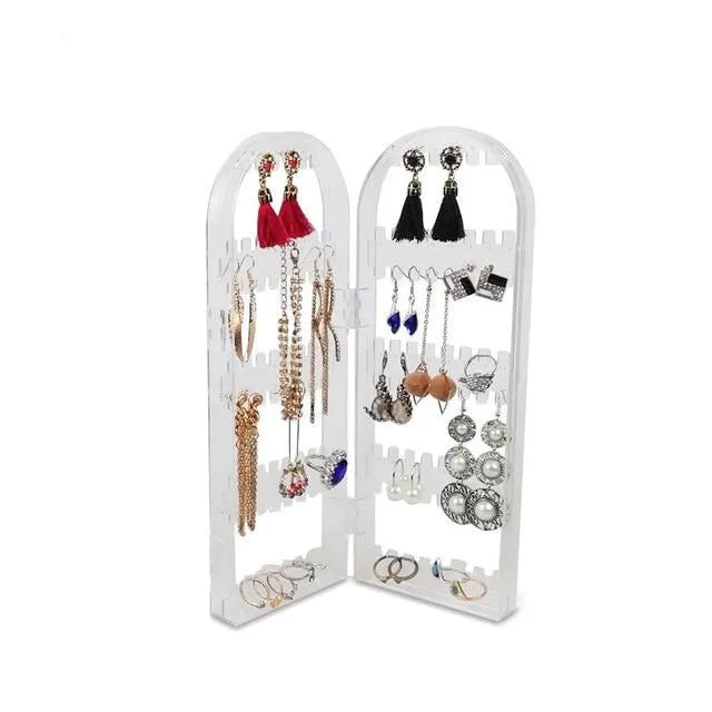 Plastic Clear Studs  Earring Jewelry Display Rack Stand Holder