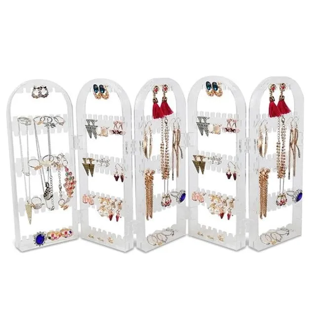 Plastic Clear Studs  Earring Jewelry Display Rack Stand Holder