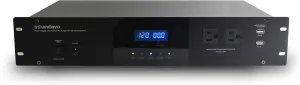 PMX-6600 Professional Audio Power Conditioner/Surge Sequencer 14 Protected Outlets and 3 Zones 15A with LED Voltmeter Display with 2 x USB Charger (BLACK-2U)