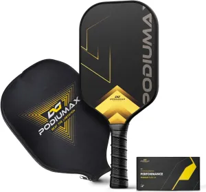 PodiuMax Pickleball Paddles, Carbon Fiber   11mm Ultra-Thin Hexa Polymer Core for Fast Shots & Pinpoint Control, Pickleball Racket with Anti-Sweat Grip, Pickle Ball Paddle for Net Volleys & Training