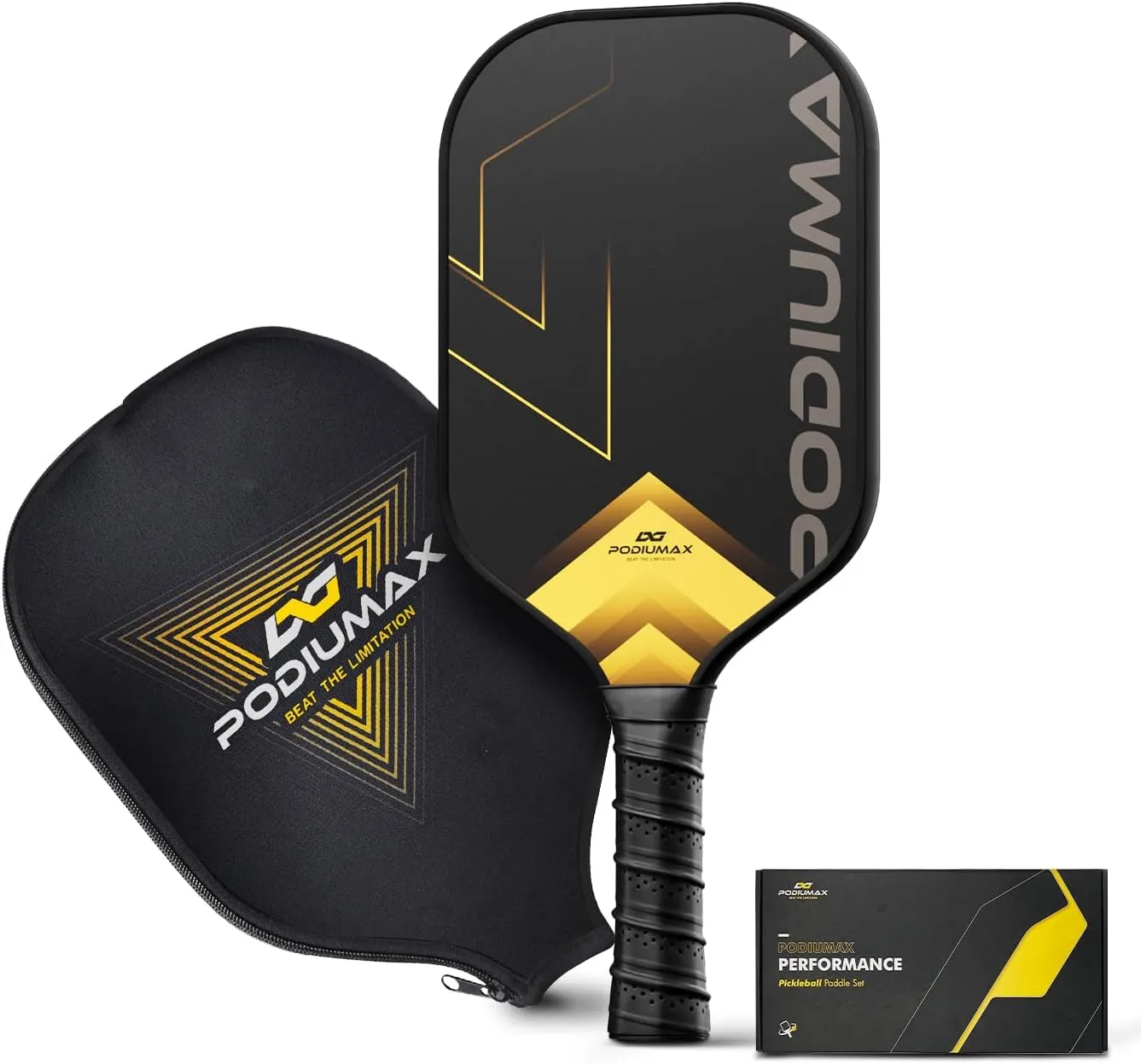PodiuMax Pickleball Paddles, Carbon Fiber   11mm Ultra-Thin Hexa Polymer Core for Fast Shots & Pinpoint Control, Pickleball Racket with Anti-Sweat Grip, Pickle Ball Paddle for Net Volleys & Training