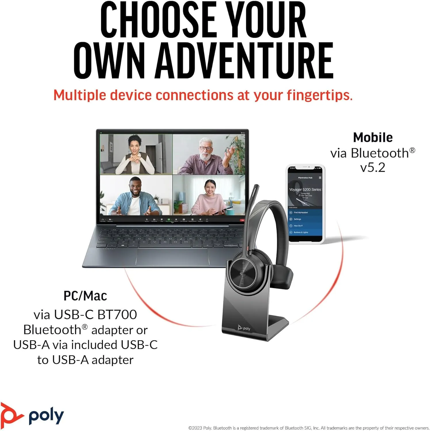 Poly Voyager 4310 UC Wireless Headset & Charge Stand (Plantronics) - Single-Ear Bluetooth Headset w/Noise-Canceling Boom Mic - Connect PC/Mac/Mobile - Works w/Teams (Certified), Zoom -Amazon Exclusive