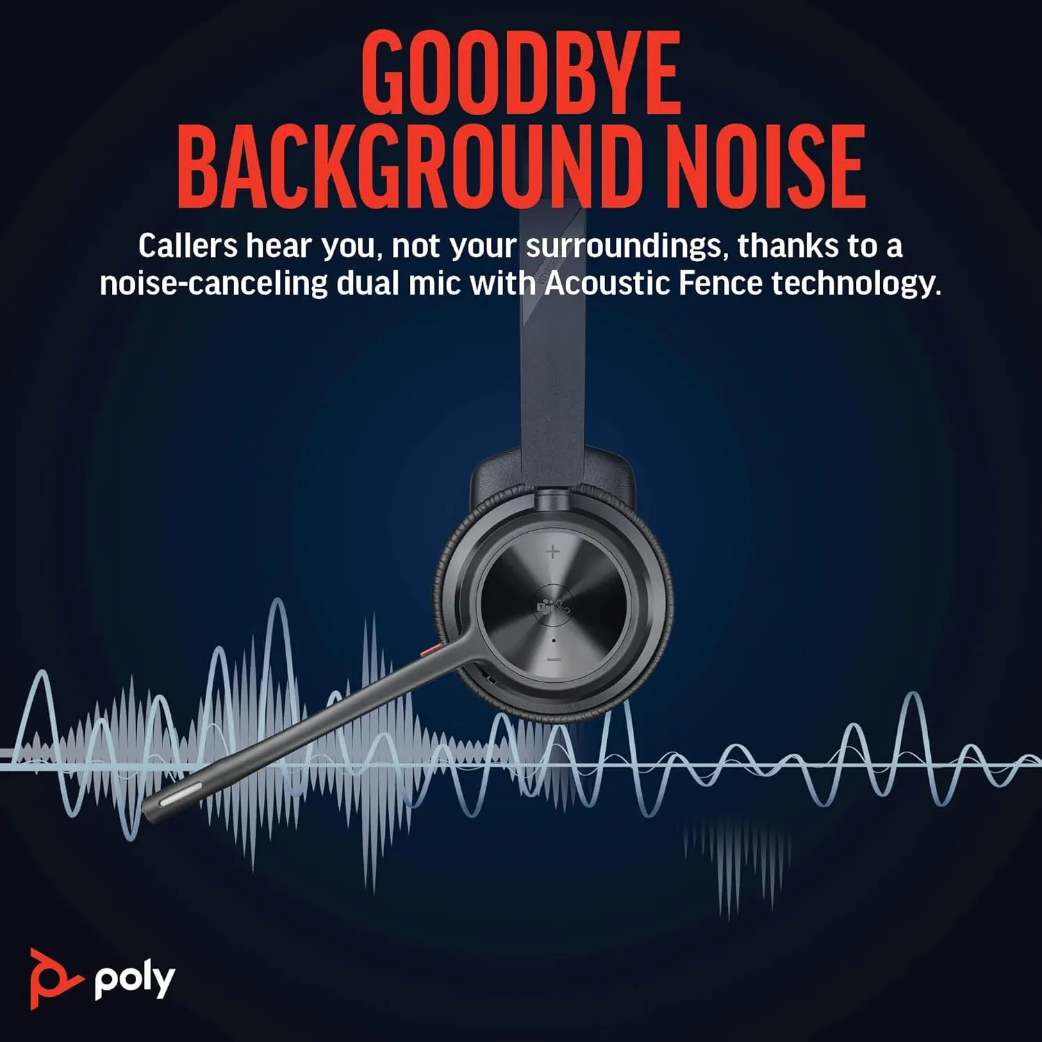 Poly Voyager 4310 UC Wireless Headset & Charge Stand (Plantronics) - Single-Ear Bluetooth Headset w/Noise-Canceling Boom Mic - Connect PC/Mac/Mobile - Works w/Teams (Certified), Zoom -Amazon Exclusive