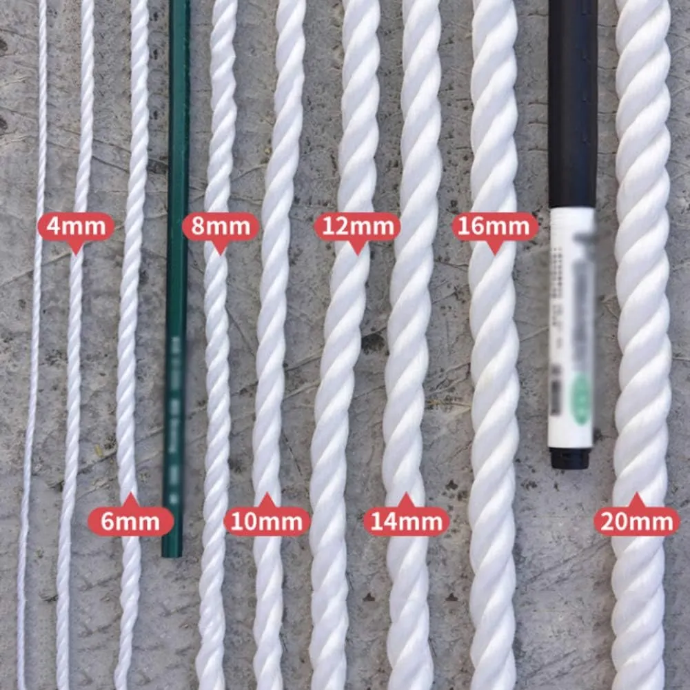 Polyethylene High-Strength Rope White Outdoor Tying Truck Rope Anti-Corrosion, Sun-Proof, Wear-Resistant, Heavy-Duty(Size:8mm 10M)