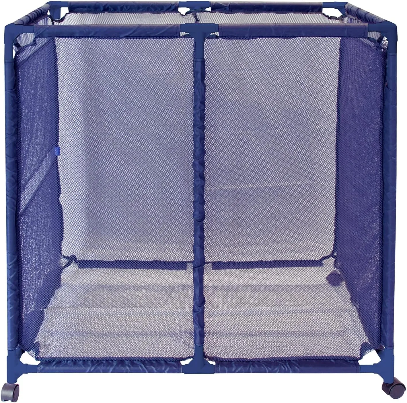 Pool Floats, Balls, Toys and Equipment Rolling Mesh Organizer Storage Bin, Large (35" W x 25.4" L x 37.5" H), Blue