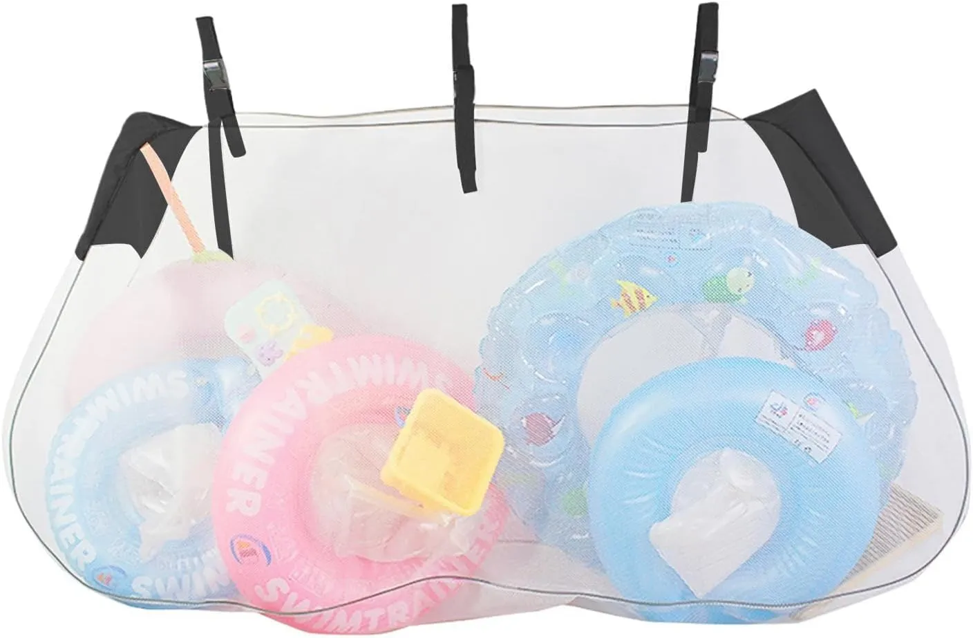 Pool Floats Storage Bag | Hanging Pool Storage Bag | Multipurpose Swimming Pool Mesh Organizer | Swimming Pool Accessories Toy Organizer for Inflatables, Pool Toys, Floats, Football, Basketballs