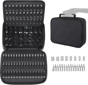Portable Drill Bit Organizer Bag, Brill Bit Holder Tool Bag 1/4-Inch, 3/8-Inch, 1/2-Inch,138 Hole Socket Organizer Case,Screwdriver Bit Organizer Drive Bit Storage Drill Bit Carrying Case (Bag Only)