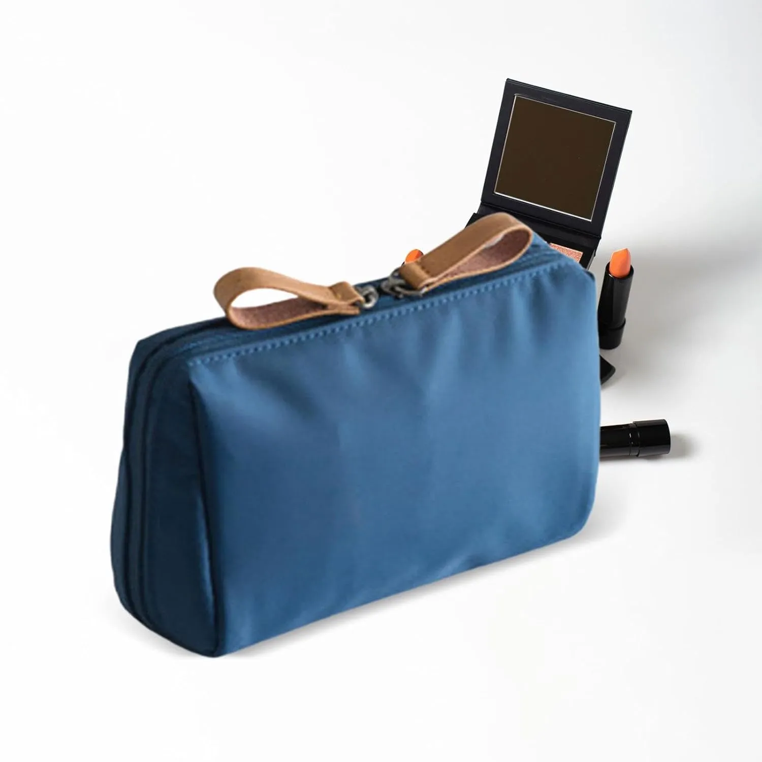 Portable Makeup Bag for Travel - Water-Resistant Cosmetic Storage Case, Blue, Large