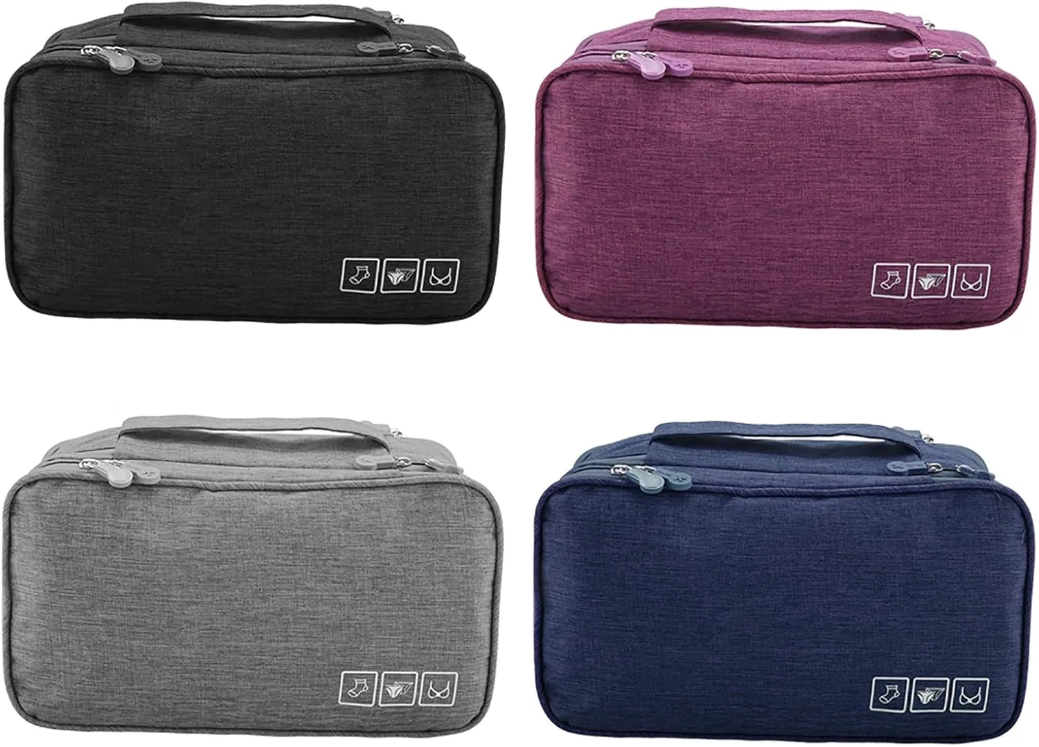 Portable Travel Storage Organizer Waterproof Underwear Bra Socks Bag USB Case Underwear Bra Storage Bag Waterproof Travel Organizers(Gray)