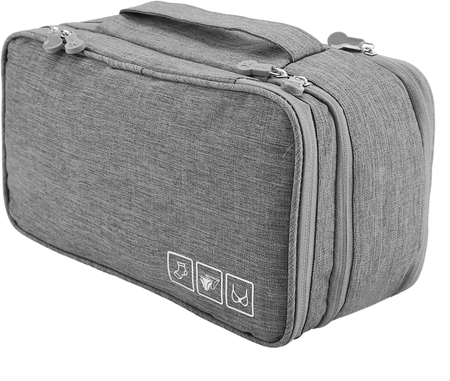 Portable Travel Storage Organizer Waterproof Underwear Bra Socks Bag USB Case Underwear Bra Storage Bag Waterproof Travel Organizers(Gray)