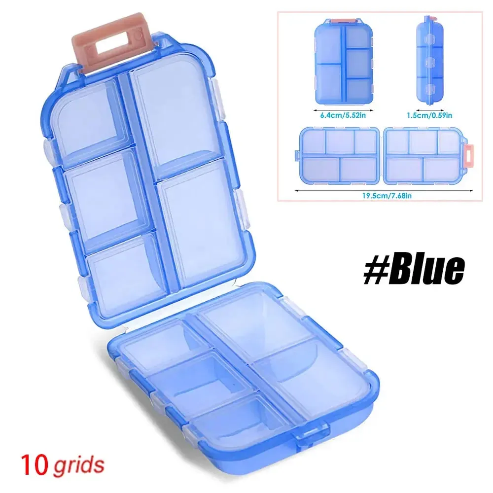 Premium Portable 10-Grid Pill Organizer – Compact Medicine Holder for Vitamins, Fish Oils, and Tablets – Moisture-Proof, Eco-Friendly Wheat Straw Design, Travel-Friendly Storage Case