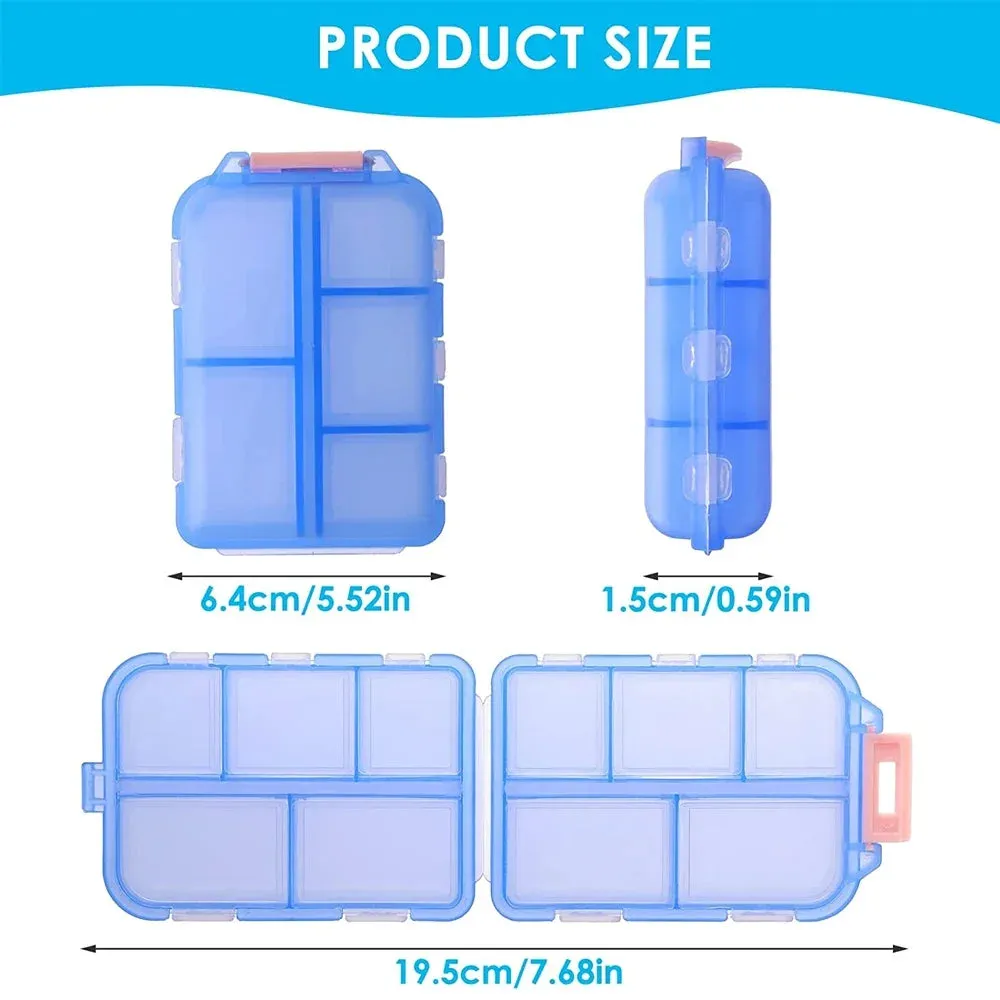 Premium Portable 10-Grid Pill Organizer – Compact Medicine Holder for Vitamins, Fish Oils, and Tablets – Moisture-Proof, Eco-Friendly Wheat Straw Design, Travel-Friendly Storage Case