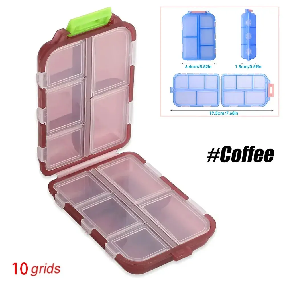 Premium Portable 10-Grid Pill Organizer – Compact Medicine Holder for Vitamins, Fish Oils, and Tablets – Moisture-Proof, Eco-Friendly Wheat Straw Design, Travel-Friendly Storage Case